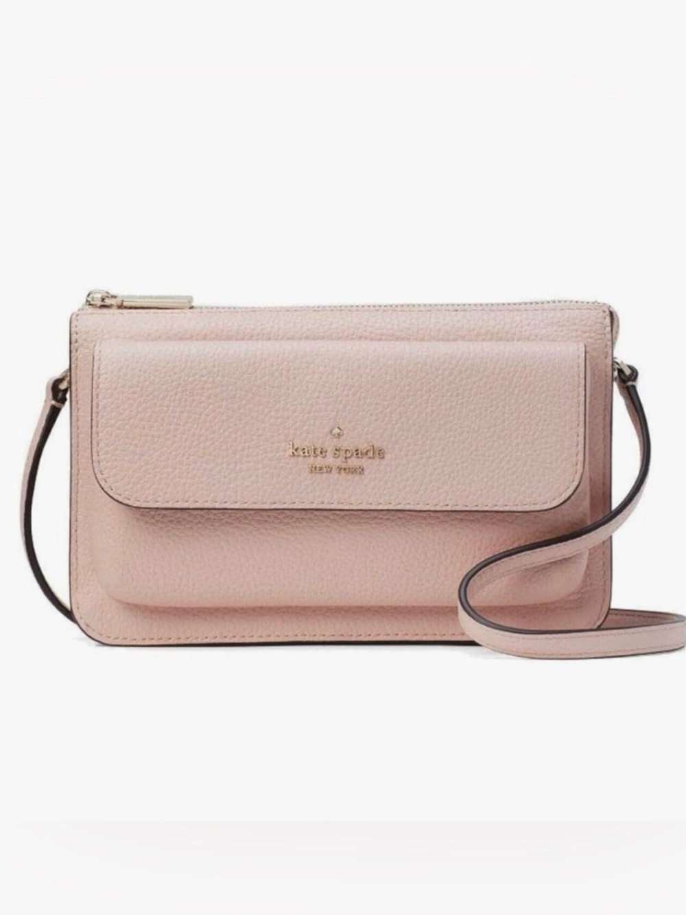 Kate Spade Leila Pebbled Leather small crossbody in colour Rose Smoke